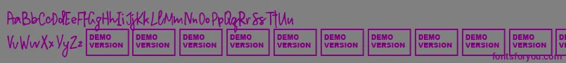 フォントMillionNotesDemo – 紫色のフォント、灰色の背景