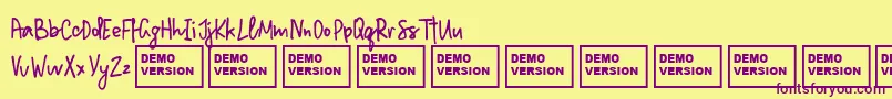 Шрифт MillionNotesDemo – фиолетовые шрифты на жёлтом фоне