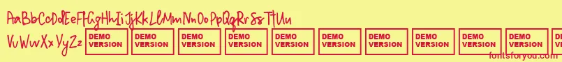 MillionNotesDemo Font – Red Fonts on Yellow Background