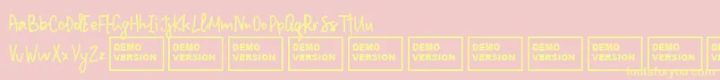 MillionNotesDemo Font – Yellow Fonts on Pink Background