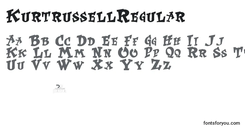KurtrussellRegular-fontti – aakkoset, numerot, erikoismerkit