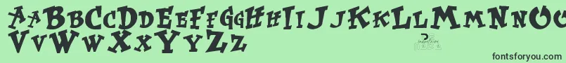 KurtrussellRegular Font – Black Fonts on Green Background
