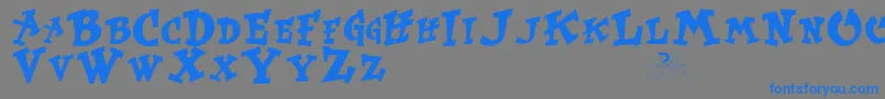 KurtrussellRegular-Schriftart – Blaue Schriften auf grauem Hintergrund