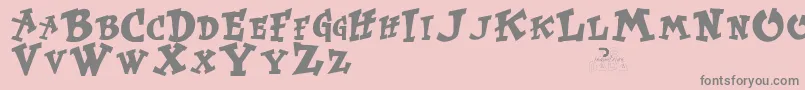 Fonte KurtrussellRegular – fontes cinzas em um fundo rosa