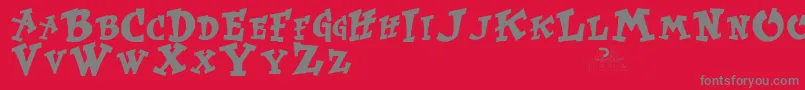KurtrussellRegular Font – Gray Fonts on Red Background