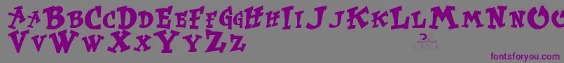 KurtrussellRegular Font – Purple Fonts on Gray Background