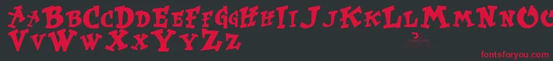 KurtrussellRegular Font – Red Fonts on Black Background