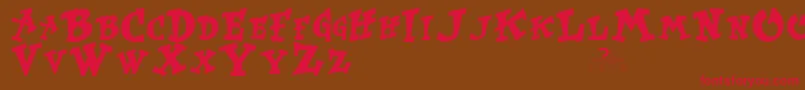 KurtrussellRegular Font – Red Fonts on Brown Background