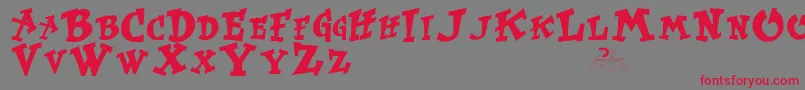 KurtrussellRegular Font – Red Fonts on Gray Background