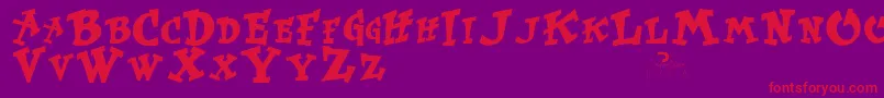 KurtrussellRegular Font – Red Fonts on Purple Background