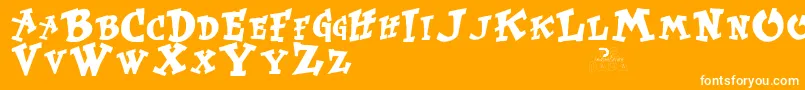 fuente KurtrussellRegular – Fuentes Blancas Sobre Fondo Naranja