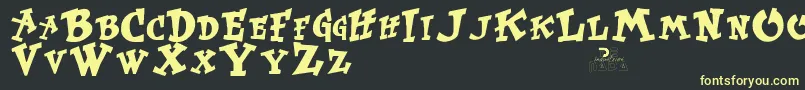 Шрифт KurtrussellRegular – жёлтые шрифты на чёрном фоне