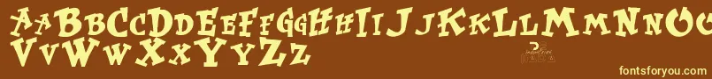 KurtrussellRegular Font – Yellow Fonts on Brown Background
