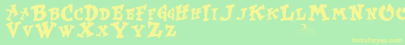 KurtrussellRegular Font – Yellow Fonts on Green Background