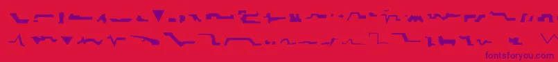 フォントKrell – 赤い背景に紫のフォント