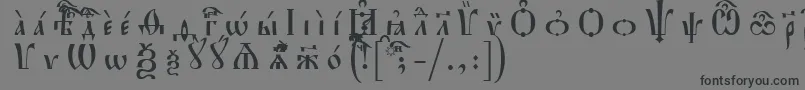 HirmosIeucsSpacedout-Schriftart – Schwarze Schriften auf grauem Hintergrund