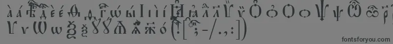 フォントHirmosIeucsSpacedout – 黒い文字の灰色の背景