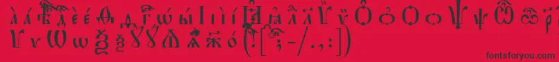Шрифт HirmosIeucsSpacedout – чёрные шрифты на красном фоне