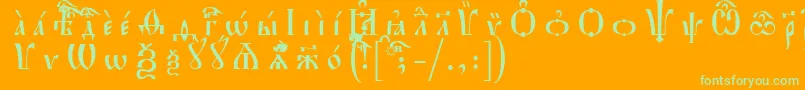 Czcionka HirmosIeucsSpacedout – zielone czcionki na pomarańczowym tle