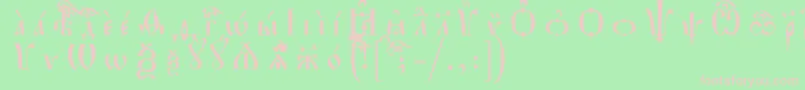 HirmosIeucsSpacedout Font – Pink Fonts on Green Background