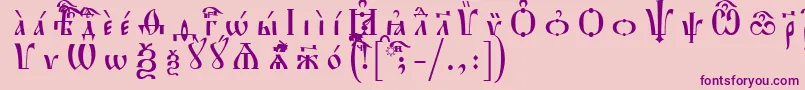 HirmosIeucsSpacedout Font – Purple Fonts on Pink Background