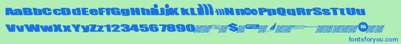 Mintcoin Font – Blue Fonts on Green Background