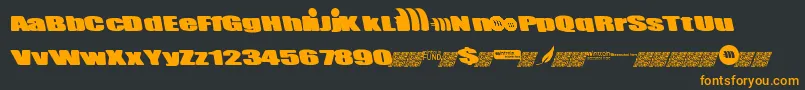 フォントMintcoin – 黒い背景にオレンジの文字