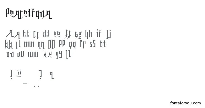 Peacetiqua Font – alphabet, numbers, special characters