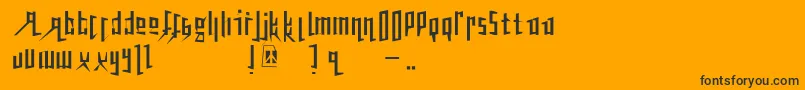 Peacetiqua Font – Black Fonts on Orange Background