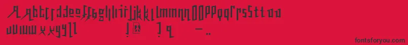 Peacetiqua Font – Black Fonts on Red Background