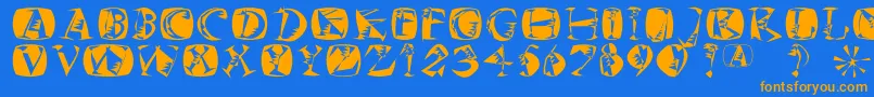 Mkszene Font – Orange Fonts on Blue Background