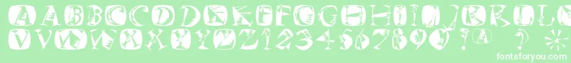 Fonte Mkszene – fontes brancas em um fundo verde
