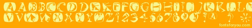 Mkszene Font – Yellow Fonts on Orange Background