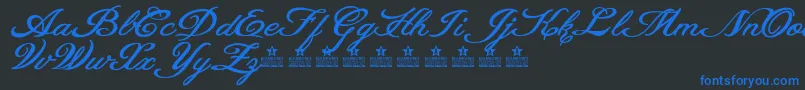 Шрифт HeavenMattersPersonalUse – синие шрифты на чёрном фоне