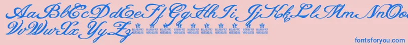 HeavenMattersPersonalUse-fontti – siniset fontit vaaleanpunaisella taustalla