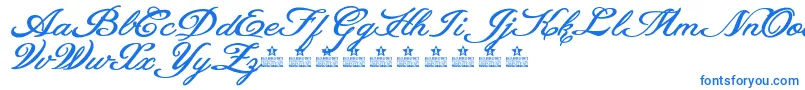 フォントHeavenMattersPersonalUse – 白い背景に青い文字