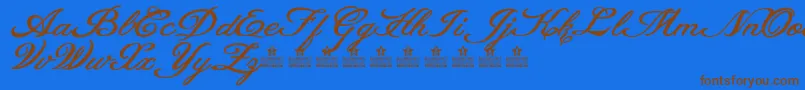 Шрифт HeavenMattersPersonalUse – коричневые шрифты на синем фоне