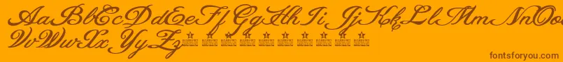HeavenMattersPersonalUse-Schriftart – Braune Schriften auf orangefarbenem Hintergrund