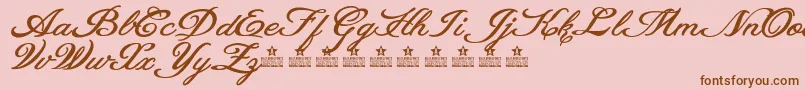 HeavenMattersPersonalUse-Schriftart – Braune Schriften auf rosa Hintergrund