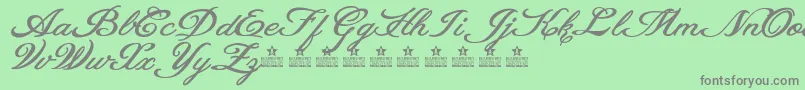 フォントHeavenMattersPersonalUse – 緑の背景に灰色の文字