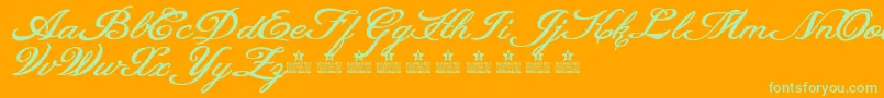 HeavenMattersPersonalUse Font – Green Fonts on Orange Background