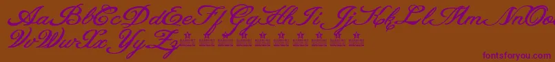 Шрифт HeavenMattersPersonalUse – фиолетовые шрифты на коричневом фоне