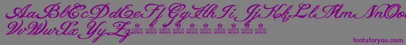 Шрифт HeavenMattersPersonalUse – фиолетовые шрифты на сером фоне