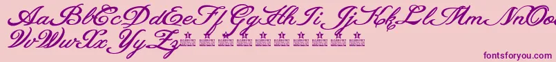 Шрифт HeavenMattersPersonalUse – фиолетовые шрифты на розовом фоне