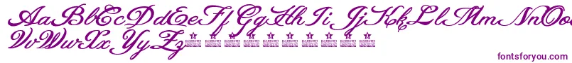フォントHeavenMattersPersonalUse – 白い背景に紫のフォント