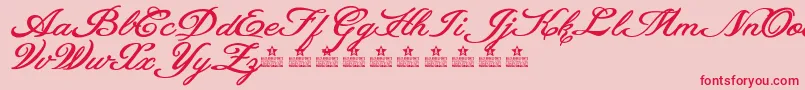 HeavenMattersPersonalUse-fontti – punaiset fontit vaaleanpunaisella taustalla