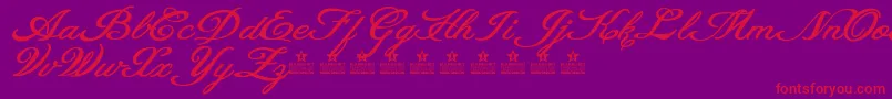 HeavenMattersPersonalUse-Schriftart – Rote Schriften auf violettem Hintergrund
