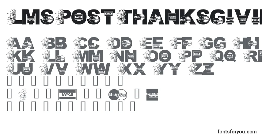 Czcionka LmsPostThanksgivingShopping – alfabet, cyfry, specjalne znaki