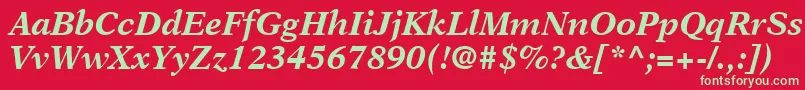 フォントOrchidBlackSsiBoldItalic – 赤い背景に緑の文字