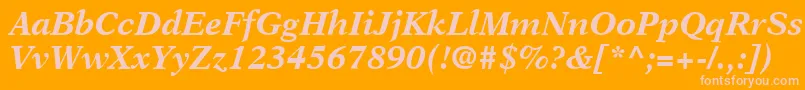 OrchidBlackSsiBoldItalic-Schriftart – Rosa Schriften auf orangefarbenem Hintergrund